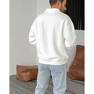 Sweat-shirt à col zippé pour homme, personnalisé OEM, polyester et coton, meilleure couture, mode européenne - Product Image 2