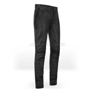 Pantalon en cuir pour homme sur mesure à prix de gros avec logo personnalisé, design unique, pantalon en cuir délavé pour homme - Product Image 2