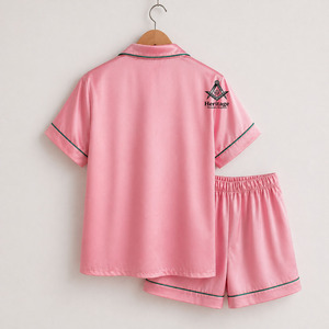 HMR Alfa |   Pijama de Seda Satinada para Mujer con Bordado Kapa |   Conjunto de Poliéster y Seda para Mujer con Bordado de Hermandad - Product Image 6