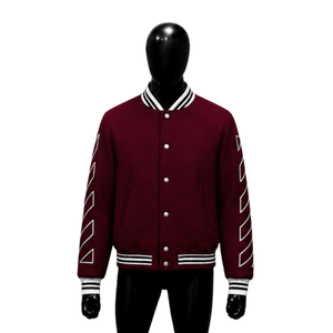 Vêtements d'extérieur modernes pour hommes, couleur bordeaux, style preppy, coupe classique, col rabattu, fermeture à boutons, couleur unie, matière polyester, vêtements d'automne - Product Image 1