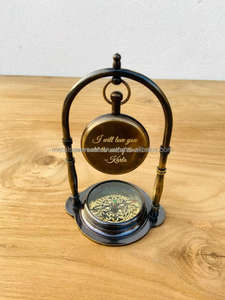 Reloj de Mesa Náutico de Latón Antiguo, Reloj de Escritorio Marino Vintage Hecho a Mano - Product Image 3