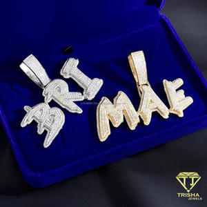 Luxury <b>Money</b> Nameplate Pendant With Moissanite Diamond Iced Out Lettering Dollar Symbol Necklace For Wholesale Jewelry Buyers - Product Image 5