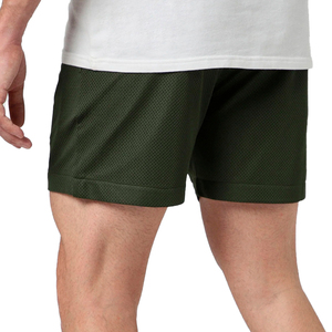 Pantalones Cortos para Hombre, Color Verde Oscuro Sólido, Malla Transpirable, Cintura Elástica, Casuales, Cortos, Tejido de Poliéster, Corte Medio, ODM - Product Image 2