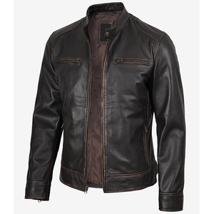 Veste chauffante tendance en cuir de vachette véritable marron foncé pour homme, modèle 2026, 100 % haute qualité, faible MOQ, collection hiver - Product Image 4