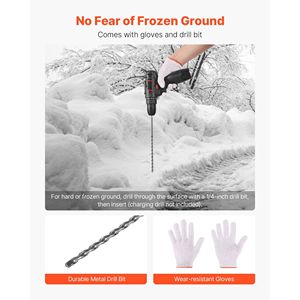 Set di 100 Segnali Riflettenti per Vialetti, 72 cm di Lunghezza, Diametro 5/16, Tessuto Riflettente, 12 Punte in Acciaio per Foratura, per Vialetti e Neve - Product Image 5