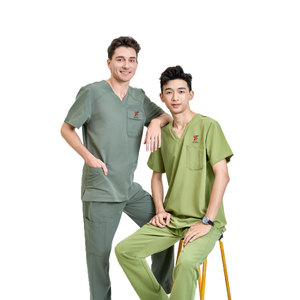 Tenue médicale unisexe de qualité supérieure Solid Trader, tissu extensible quadridirectionnel, confortable, pour le personnel infirmier, vêtements de travail, uniforme d'hôpital - Product Image 4