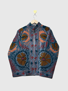 Veste en coton brodée bohème à manches longues, col mandarin, motif floral, grande taille, vêtements d'automne pour femmes - Product Image 1