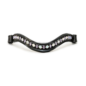 Banda de cejas de caballo de cuero de canal vacío en forma de onda personalizada con cristales multicolores cuentas de diamantes de imitación banda de cejas de diseñador - Product Image 4