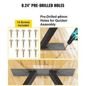 Set di 2 Gambe per Scrivania in Alluminio Resistente 28 X 17,7 Pollici con Rivestimento in Poliuretano - Product Image 6