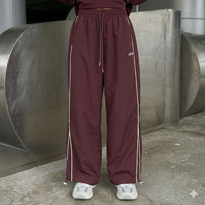 กางเกงวอร์มไนลอนแบบมีแถบข้างสีขาว เอวยางยืด ทรงหลวม สวมใส่สบาย ผลิตตามสั่งจากโรงงานโดยตรง - Product Image 2