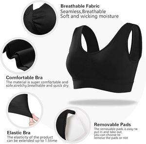 Soutien-gorge de compression personnalisé pour femme, idéal pour la gym, la course et le yoga, en tissu Spandex, crop top confortable, anti-transparence, moderne, pour le sport intensif - Product Image 3