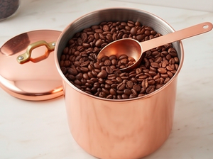 Conteneur alimentaire rond en cuivre avec couvercle, design minimaliste, rangement pour épices, 1 couche, finition polie, pour la maison et la cuisine - Product Image 5