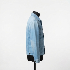 Professional Regular Fit Men's Winter Denim Hooded Jacket <b>Stand</b> Collar Front Casual Outdoor Breathable Customizable 100% Cotton - Product Image 4
