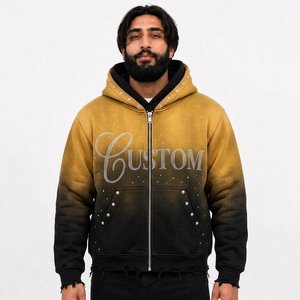 Fournisseur de sweats à capuche personnalisés pour hommes, vêtements en coton lavé, streetwear surdimensionné, marque pour les marques de mode américaines - Product Image 2