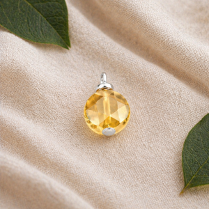 Pendentif rond en quartz aigue-marine, serti clos en argent plaqué, breloque facettée, bijoux faits à la main, vente en gros - Product Image 2