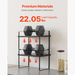 Scaffale da Cucina Espandibile a 2 Livelli Resistente, Organizzatore da Piano di Lavoro Regolabile con Spazio di Archiviazione Personalizzabile per Alimenti - Product Image 5