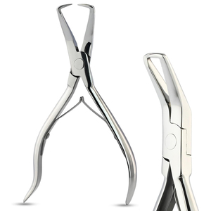 Pince professionnelle en acier inoxydable à pointe incurvée pour la pose et le retrait d'extensions capillaires, outil de salon pour micro-anneaux - Product Image 1