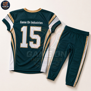 Meilleur fournisseur de vêtements d'équipe de football à marque privée, maillot de football américain personnalisé à motif uni et pantalon de protection - Product Image 2