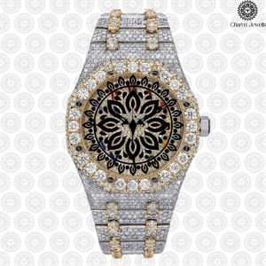 Reloj de Cuarzo Analógico de Lujo para Mujer, con Bisel de Diamantes, Acero Inoxidable, Esfera Redonda de 40 mm, Cristal de Zafiro y Cierre Plegable - Product Image 3