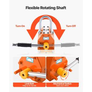 Elevador Magnético de Tapa de Neodimio N42 de Acero de Alta Resistencia, 1320 Libras, Plegable, Portátil, con 2 Ruedas y Mango Ajustable para Levantar - Product Image 6