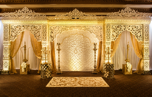 Royal Rajwada Professional Wedding Fibre Stage Luxury Backdrop Lightweight Design Carved <b>Arch</b> Traditional Indian Wedding <b>Decor</b> - Product Image 5