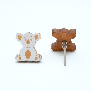 Poignées de tiroir et de porte en bois d'acacia faites à la main, style moderne, couleur blanc naturel, pour commodes, armoires et meubles de chambre d'enfant - Product Image 1