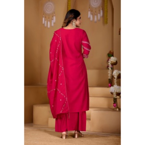 Ensemble Anarkali Kurti Palazzo Dupatta pour femmes - Product Image 4