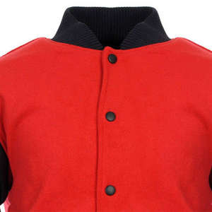 Blouson universitaire homme bleu marine et blanc avec manches contrastantes, col montant, poignets et ourlet zippés, logo personnalisé, imperméable, tricoté, à capuche - Product Image 5