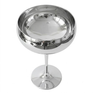 Copas de vino de metal pulido a espejo al por mayor, flautas de champán plateadas vintage para hoteles, bares y eventos especiales, precio de fábrica - Product Image 4