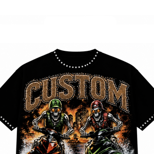 T-shirt graphique vintage pour homme 100 % coton épais à manches courtes et col rond, style streetwear, avec grand logo imprimé au dos - Product Image 3
