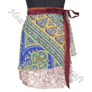 Magic 21" Wrap Mini <b>Skirt</b> Reversible <b>Silk</b> Wrap Mini <b>Skirt</b> Halter - Product Image 1