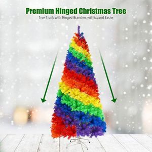 Albero di Natale Tradizionale di 2,1 Metri con Foglie Artificiali Pieghevoli e Supporto in Metallo - Product Image 5