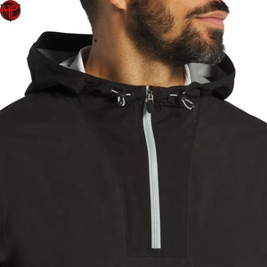 Hexaplus Industries <b>Men's</b> Hooded <b>Half</b> <b>Zip</b> Windproof Breathable Polyester Spandex Blend Golf <b>Jacket</b> - Product Image 3