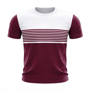 Men's Casual Summer Short Sleeve Knitted 100% Cotton Oversized T-Shirt 300g Silk Screen Printed Front Custom <b>Logo</b> Blank Design - Product Image 2