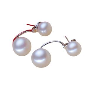 Pendientes de Perlas de Agua Dulce con Diseño de Doble Perla - Product Image 5