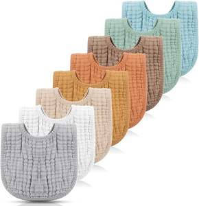 Bavoirs pour bébé en bambou 95% et élasthanne 5%, hypoallergéniques, doux pour les peaux sensibles - Product Image 1