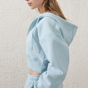 ชุดวอร์มวิ่งออกกำลังกายสำหรับผู้ชายแบบสองชิ้น แขนยาวมีซิป ฮู้ดดี้ กางเกงขาสั้น ลายพิมพ์ย้อมสีแบบแอซิดวอช ผ้าเทอร์รี่ - Product Image 5