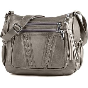 Women PU Leather <b>Crossbody</b> Bag Multi Pocket Shoulder Handbag Adjustable Strap Zipper Closure Daily Travel <b>Purse</b> - Product Image 3
