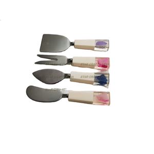 High Quality Luxury 4 Pcs Brush <b>Gold</b> Stainless Steel and Tortoise Resin Handle Designer 304 <b>Cutlery</b> Set and Flatware Sets - Product Image 1