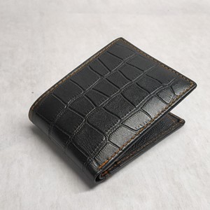 กระเป๋าสตางค์หนังแท้แบบพับสองตอนทรงบาง รุ่นโครโค สำหรับผู้ชาย ใส่เหรียญ ใส่บัตรเครดิต ช่องใส่ธนบัตร ขายส่งจากโรงงานโดยตรง - Product Image 4