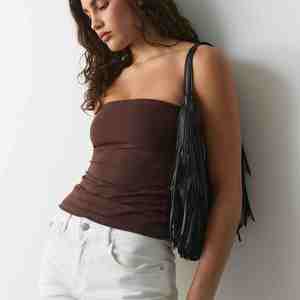 Tops de tubo sin costuras personalizados, transpirables y cómodos, tipo bralette, 100% algodón jersey, para mujer. - Product Image 3