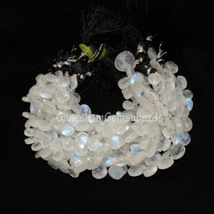 Cuentas facetadas de piedra lunar arcoíris natural en forma de corazón de 7-8 mm para la fabricación de joyas - Product Image 3