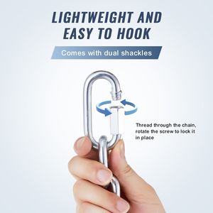 Catena a spirale zincata testata e certificata da 5/16'' x 6, con due anelli rapidi, catene zincate - Product Image 5