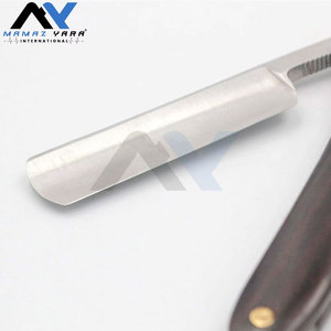 Vente en gros de rasoirs à lame droite en acier inoxydable avec logo personnalisé, manche en bois pour hommes, rasoir professionnel pour barbier, lame tranchante - Product Image 2