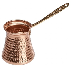 Modern Pure Hammered Turkish Copper Coffee Pot Traditional Coffee <b>Maker</b> With Durable Wooden Handle Wholesale Factory Supplies - Product Image 5