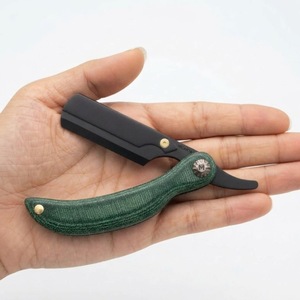 Navaja de Afeitar Recta con Mango de Micarta, Pernos de Latón y Hoja de Acero Inoxidable de un Solo Filo para Afeitar Cuerpo y Rostro, Uso en Exteriores - Para Barberos - Product Image 4