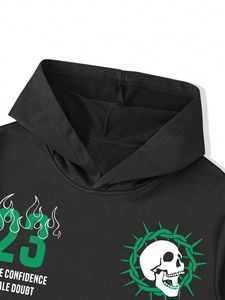 ชุดเสื้อฮู้ดและกางเกงลำลองพิมพ์ลายตัวอักษรสำหรับผู้ชาย, ชุด 2 ชิ้นสำหรับผู้ชาย, ชุดกราฟิก 2 ชิ้นสำหรับผู้ชาย, ชุดเสื้อฮู้ด - Product Image 5