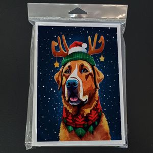 Whimsical Chesapeake Bay Retriever Paquete de tarjetas de felicitación de Navidad 8 Tarjetas de notas en blanco de tamaño A7 5x7 con sobres - Product Image 3