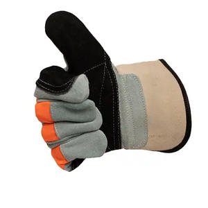 Wholesale Gun Palm Cowhide Split <b>Leather</b> Working <b>Gloves</b> Industrial Safety Heavy Duty Heat Resistant <b>Gardening</b> <b>Gloves</b> - Product Image 3