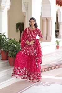 Salwar Kameez ethnique traditionnel indien en Georgette avec broderie de sequins pour les mariages et les occasions spéciales pour femmes, tenue de soirée - Product Image 3